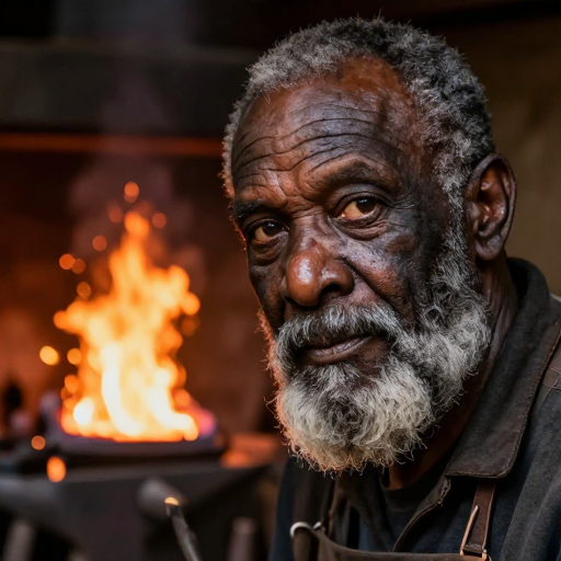 BF16 (Z-Image): close-up portrait of an old blacksmith